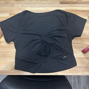 SHEIN black crop top open stomach